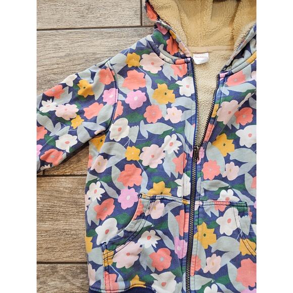 HANNAH ANDERSON FLORAL HOODED SWEATSHIRT FLEECE LINED SIZE 10 - Picture 3 of 5